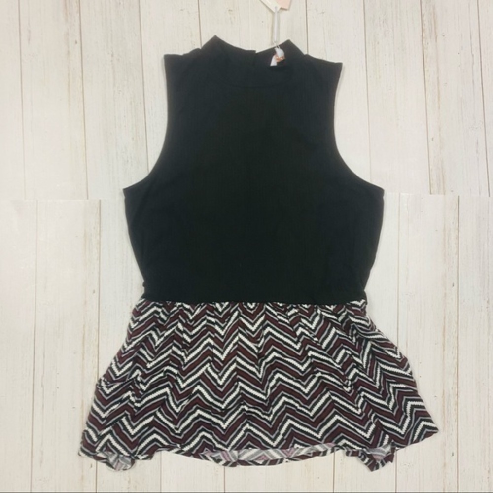 CANDIES CANDIES, Woman’s Black Casual Mix Peplum Tank Top size L, NWT - Picture 2 of 7